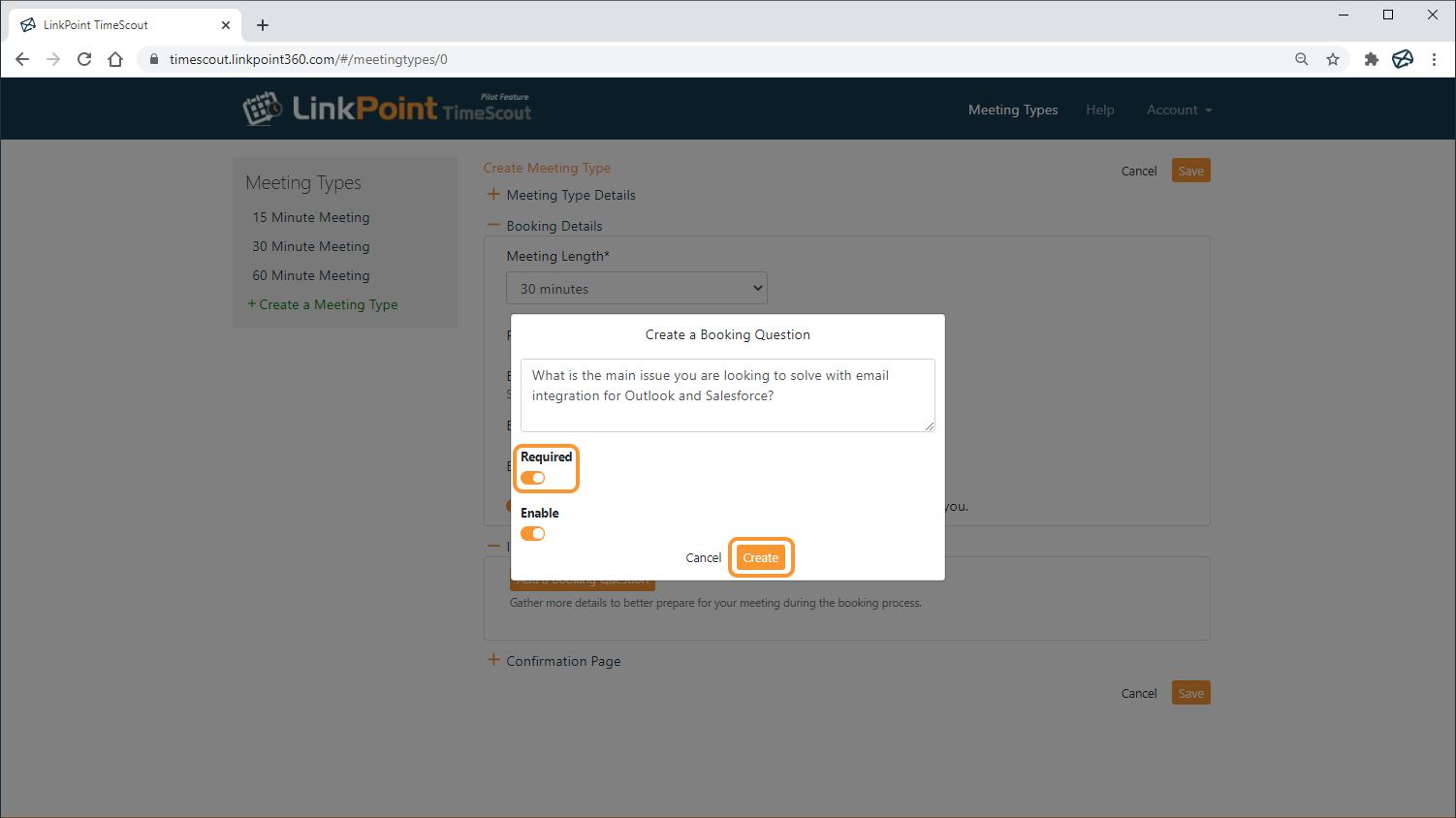 Manage TimeScout Meeting Types | Knowledge Base | LinkPoint360