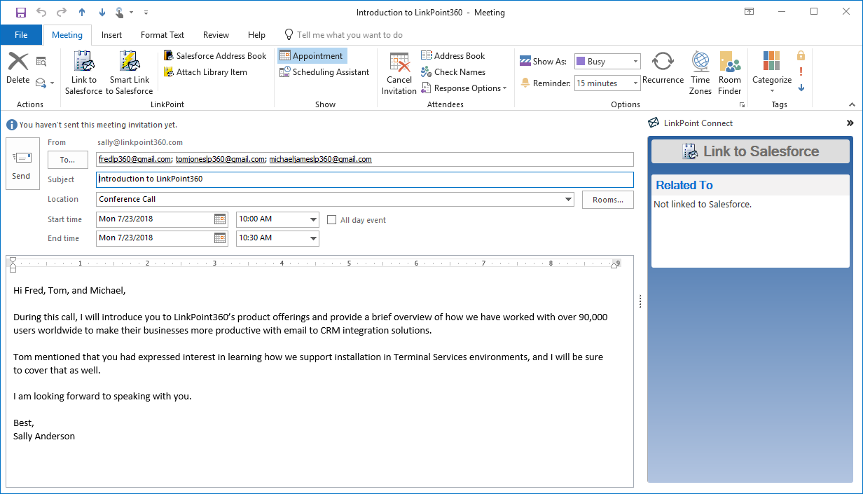 Relating an Outlook Calendar Item to a Salesforce Record Knowledge