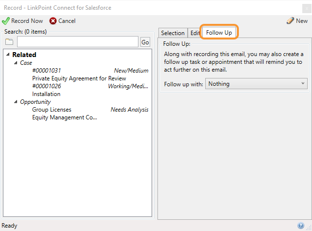Scheduling Follow Up Actions When Emails to Salesforce from Outlook Knowledge Base | LinkPoint360