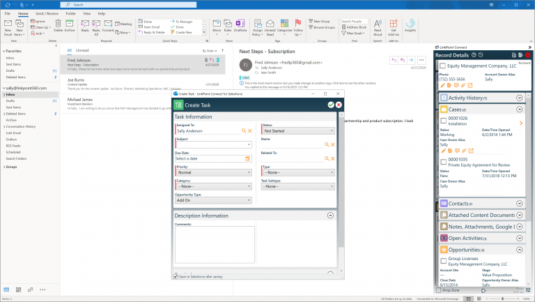 LinkPoint 360 custom deployment email and CRM integration graphic